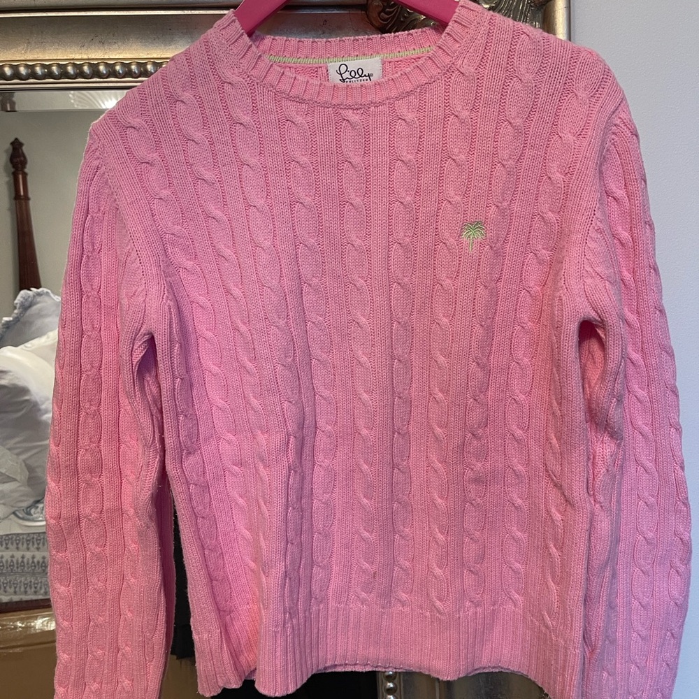 Lilly Pulitzer Light Pink Cable Knit Sweater